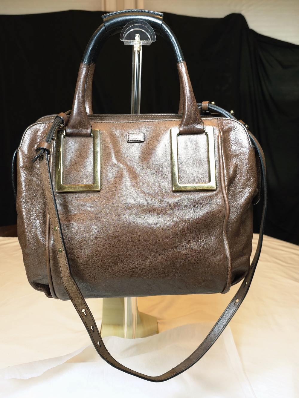 Chloé Ethel Brown Leather SatcClassic Brown Leather Satchel Handbag - Women Bags